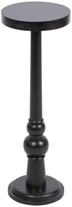 Kate and Laurel Wegner Traditional Wooden Round Drink Table Black