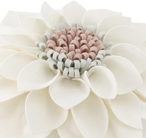 3D Flower Throw Pillow 14 Inches Cream Decor