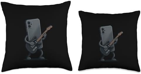 Awesome Smartphone Guitar Throw Pillow