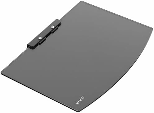VIVO Floating Wall Mount Tempered Glass Shelf Black