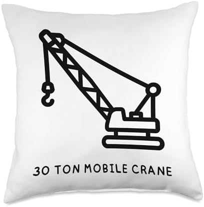 30 Ton Mobile Crane Throw Pillow 18x18 Multicolor