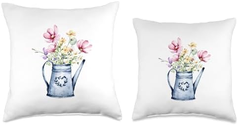 Spring Flowers in Vase Throw Pillow