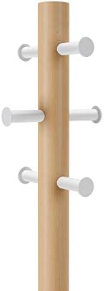 Umbra Pillar Coat Rack with Stool WhiteNatural