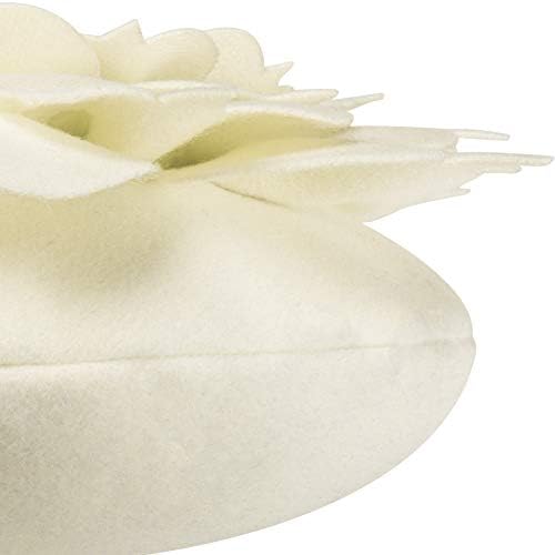 OiseauVoler 3D Flower Throw Pillow 13x13 Inch Handmade White Decor