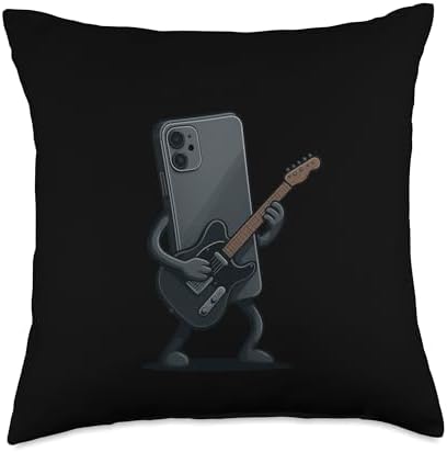Awesome Smartphone Guitar Throw Pillow