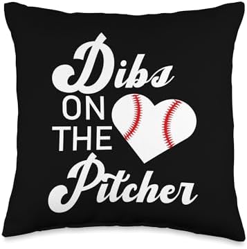 Dibs On The Pitcher Baseball Throw Pillow