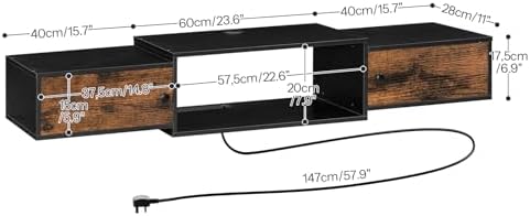 HOOBRO 55 Floating TV Stand with Power Outlets