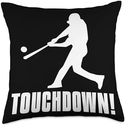Baseball Touchdown Pitcher Catcher Throw Pillow