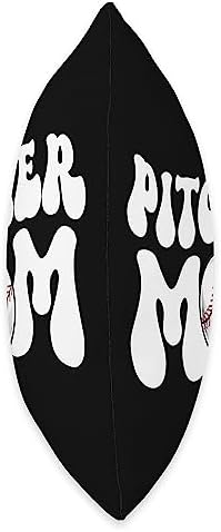 Groovy Mom Baseball Pitcher Throw Pillow 16x16 Multicolor