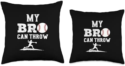MY BRO CAN THROW Baseball Pitcher Throw Pillow 1