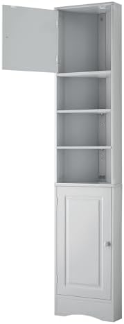 Tall Corner Storage Cabinet With 6 Adjustable Shelves 1