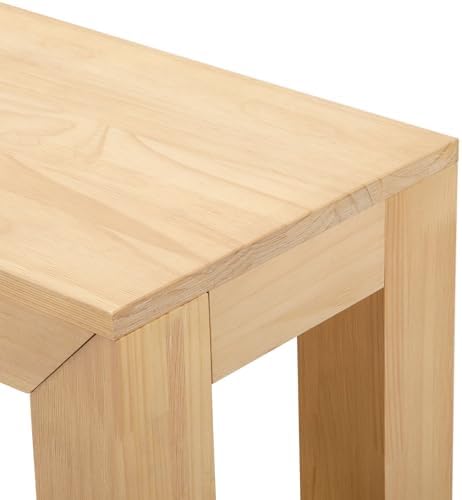 PlankBeam Modern Rectangular Side Table with Shelf