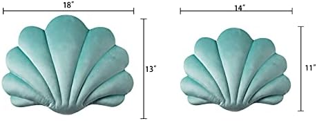 Ashler 3D Shell Shaped Throw Pillow Turquoise 18x13 Inches
