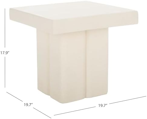 SAFAVIEH Oaklyn White Square Top Pedestal Accent Table