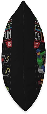 Oh What Fun It Is To Ride Snow Mobile Ugly Christmas Sweater Throw Pillow 1