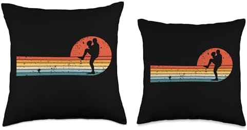 Retro Baseball Pitcher Throw Pillow 1