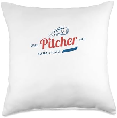 Pitcher Since 1980 Throw Pillow 18x18 Multicolor