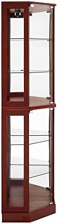 6 Shelf Corner Curio Cabinet with Lights and Mirrors