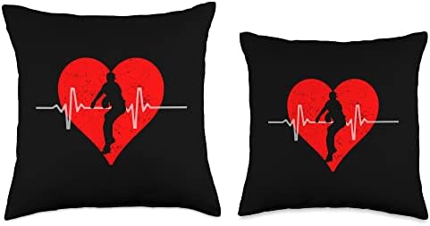 Baseball Pitcher Heartbeat Throw Pillow 1