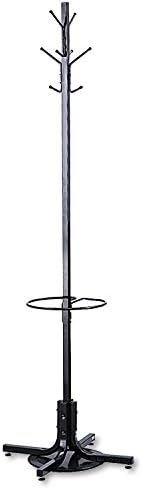 Safco 4168BL Black Coat Rack Tree with Umbrella Stand