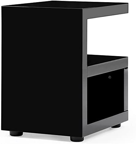 ZURI Furniture Jayden High Gloss Side Table Black