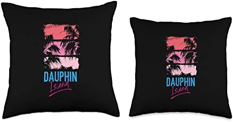 Dauphin Island Retro Throw Pillow
