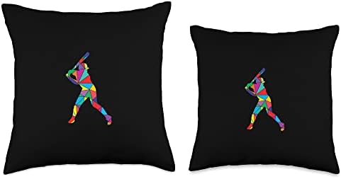 Low Poly Art Baseball Throw Pillow for Home Decor