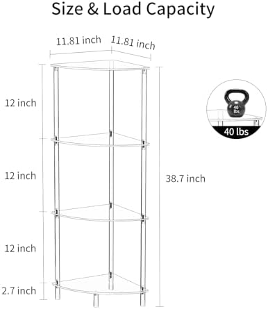 Clear Acrylic Triangle Side Table with 4 Tiers