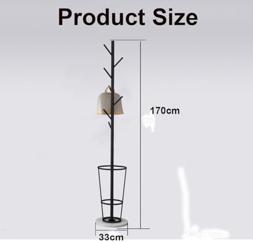 Coat Rack with Umbrella Holder Gold and White