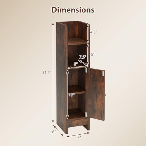 Tangkula Small Bathroom Storage Cabinet