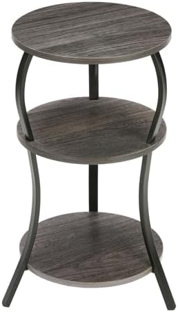YEAKOO Vintage 3-Tier Round End Table for Small Spaces