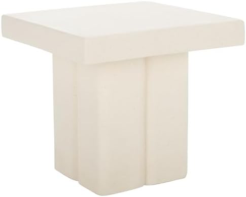 SAFAVIEH Oaklyn White Square Top Pedestal Accent Table