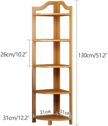 Red Bathroom Corner Cabinet with Shelves