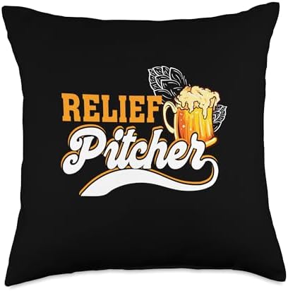 Relief Pitcher Beer and Baseball Minor League Throw Pillow 1