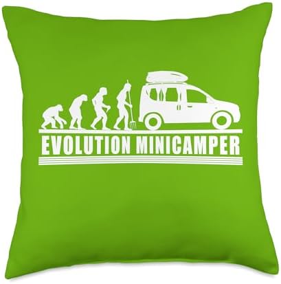 Camping Camper Microcamper Throw Pillow for Travelers