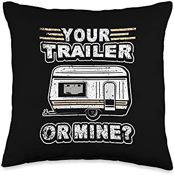 Funny Your Trailer Or Mine Throw Pillow