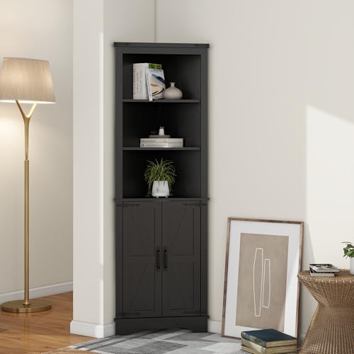 Panana Tall Corner Cabinet Black