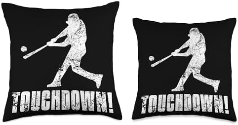 Funny Baseball Touchdown Pitcher Throw Pillow