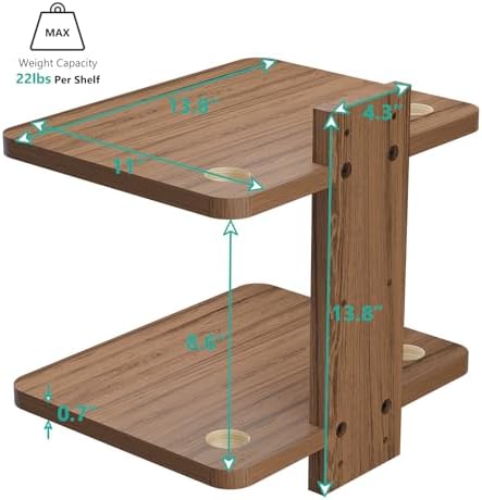WALI Floating TV Shelf 2 Shelves 22lbs Weight Capacity