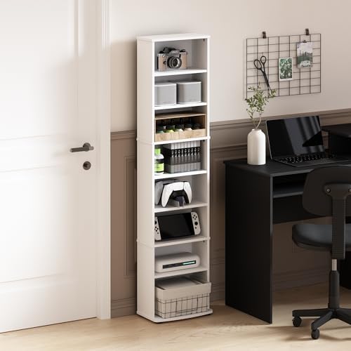 Furinno Jaya Space Saving Multimedia Storage Tower White