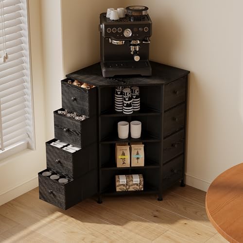 LUMTOK 8 Drawer Corner Dresser with Storage
