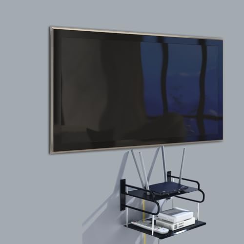 Floating AV Shelves Double Layer Wall Mount for TV and Media Equipment