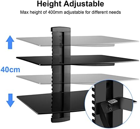 Suptek 2-Tier Floating Shelf Wall Bracket for TV and Media Equipment