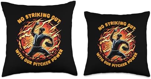 Pitcher Dominance Power Throw Pillow 16x16 Multicolor
