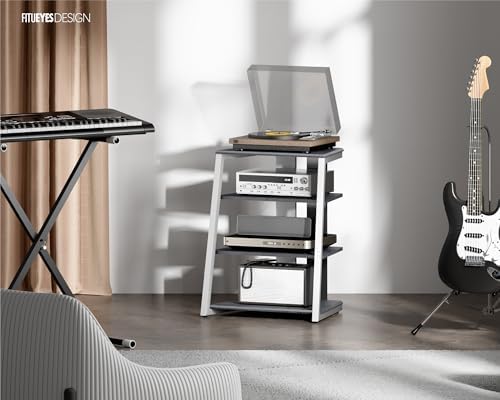 Modern 4-Tier Adjustable Media Stand for Xbox One PS4 Grey