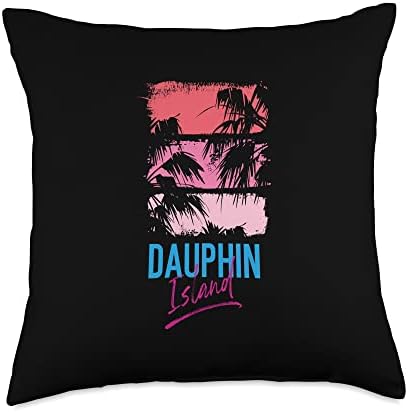 Dauphin Island Retro Throw Pillow