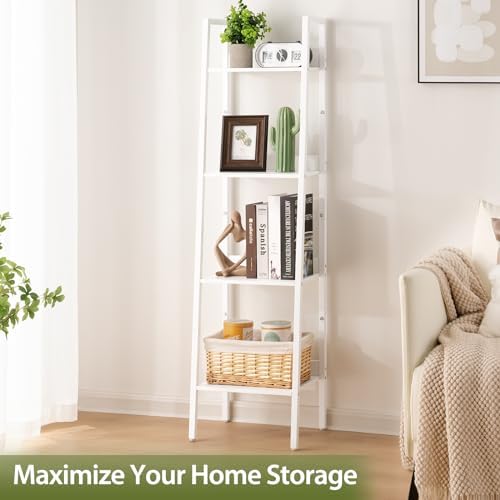 Yoobure 4 Tier Ladder Bookshelf Corner Storage Shelf