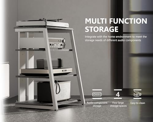 Modern 4-Tier Adjustable Media Stand for Xbox One PS4 Grey