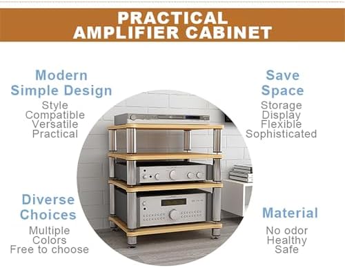 Red Portable Audio-Video Storage Rack with Shelves
