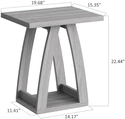 Modern Grey End Table Set of 2 for Living Room and Bedroom